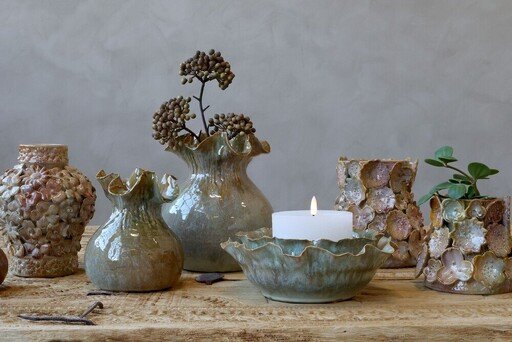 Impressionen zu Chic Antique Vase Wüstenrose mit Dekor aus Steingut, Bild 2