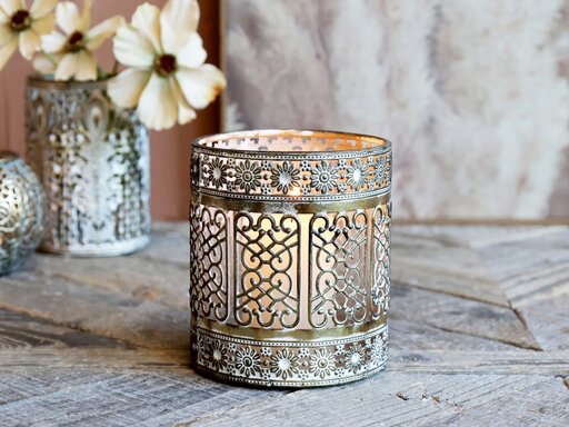Impressionen zu Chic Antique Vire Windlicht mit Muster, Bild 1