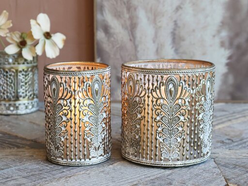 Impressionen zu Chic Antique Vire Windlicht mit Muster, Bild 2
