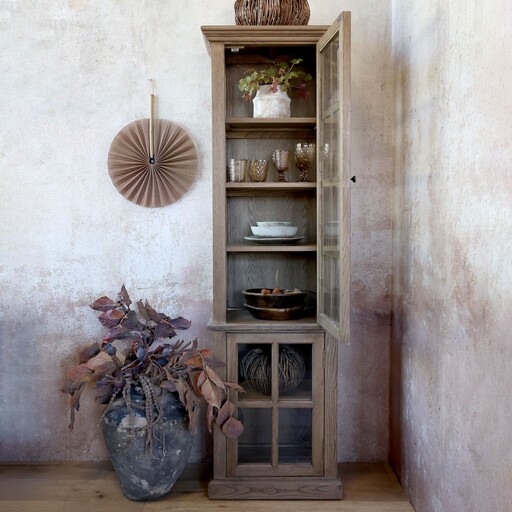 Impressionen zu Chic Antique Landhaus Vitrinenschrank Marseille mit 2 Türen und Regalen, Bild 8