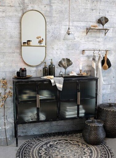 Impressionen zu Chic Antique Vitrinenschrank mit gerillten Glastüren, Bild 4