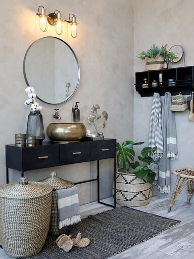 Impressionen zu Chic Antique Wandregal mit 4 Fächern und 5 Haken, Bild 1