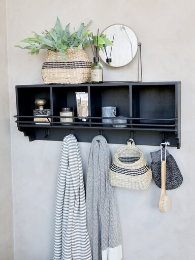 Impressionen zu Chic Antique Wandregal mit 4 Fächern und 5 Haken, Bild 2
