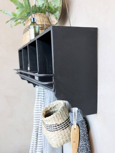 Impressionen zu Chic Antique Wandregal mit 4 Fächern und 5 Haken, Bild 3