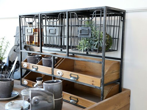 Impressionen zu Chic Antique Wandregal mit Schubladen, Bild 5