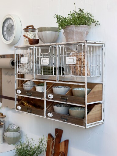 Impressionen zu Chic Antique Wandregal mit Schubladen, Bild 3