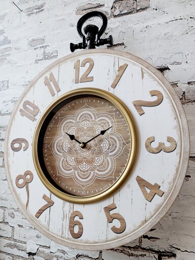 Impressionen zu Chic Antique Wanduhr mit floralem Muster, Bild 1