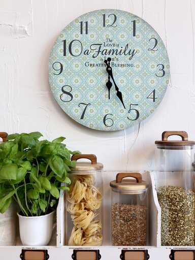 Impressionen zu Chic Antique Wanduhr mit Muster und Spruch, Bild 3