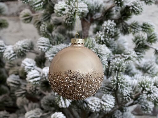 Impressionen zu Chic Antique Weihnachtskugel Bauble mit Glitzer, Bild 2