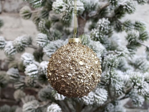Impressionen zu Chic Antique Weihnachtskugel Bauble mit Glitzer, Bild 1