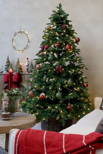 Impressionen zu Chic Antique Weihnachtskugel mit Girlanden Kirschrot, Bild 1