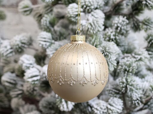 Impressionen zu Chic Antique Weihnachtskugel mit Glitzer Streifenmuster, Bild 2