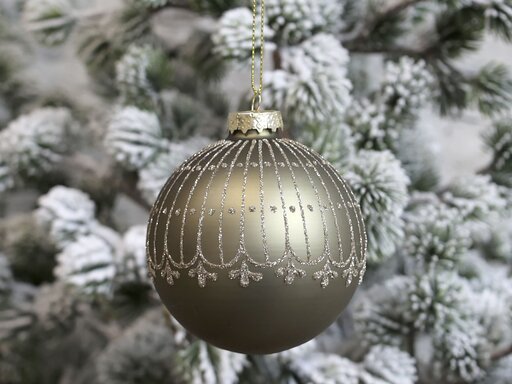 Impressionen zu Chic Antique Weihnachtskugel mit Glitzer Streifenmuster, Bild 3