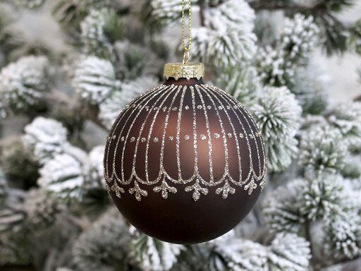 Impressionen zu Chic Antique Weihnachtskugel mit Glitzer Streifenmuster, Bild 4