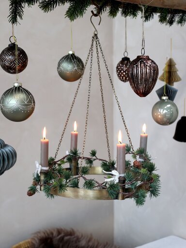 Impressionen zu Chic Antique Weihnachtskugel mit Glitzer Streifenmuster, Bild 1