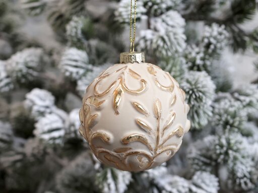 Impressionen zu Chic Antique Weihnachtskugel mit Goldmuster Vrilles, Bild 1