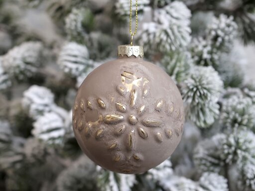 Impressionen zu Chic Antique Weihnachtskugel mit Goldmuster Fleur, Bild 2