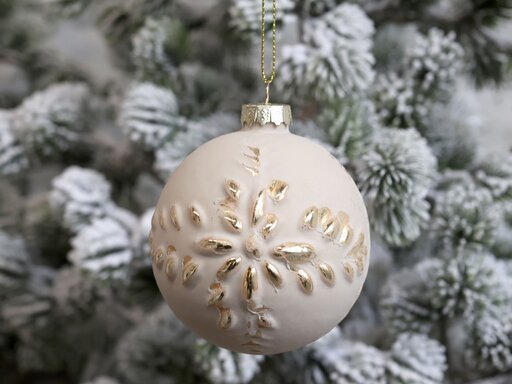 Impressionen zu Chic Antique Weihnachtskugel mit Goldmuster Fleur, Bild 1