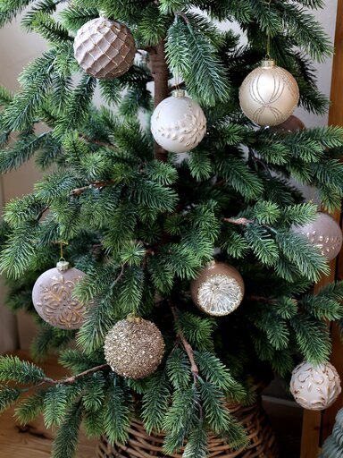 Impressionen zu Chic Antique Weihnachtskugel mit Goldmuster Fleur, Bild 4