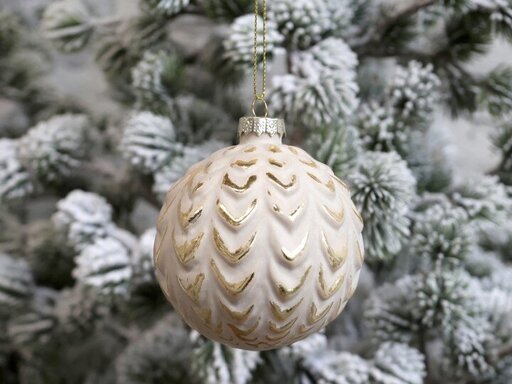 Impressionen zu Chic Antique Weihnachtskugel mit Goldmuster Fleche, Bild 1