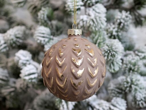Impressionen zu Chic Antique Weihnachtskugel mit Goldmuster Fleche, Bild 2