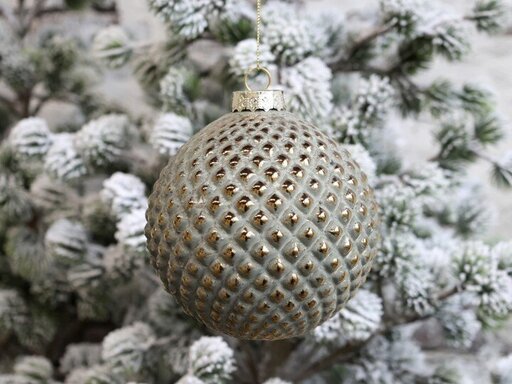 Impressionen zu Chic Antique Weihnachtskugel mit Goldmuster Rayon, Bild 2