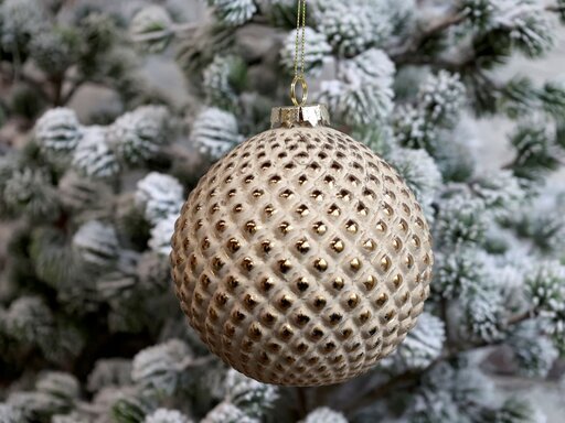 Impressionen zu Chic Antique Weihnachtskugel mit Goldmuster Rayon, Bild 1