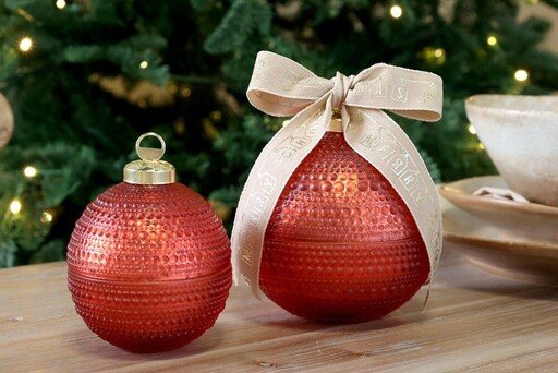 Impressionen zu Chic Antique Weihnachtskugel mit Kerze Cherry, Bild 1