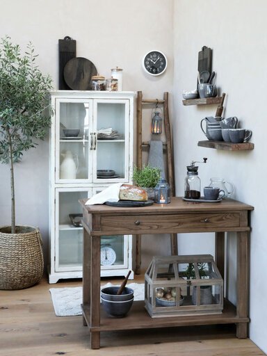 Impressionen zu Chic Antique Weiße Shabby Vitrine mit 4 Türen, Bild 3