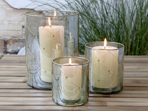 Impressionen zu Chic Antique Windlicht mit Eisen Dekor, Bild 3