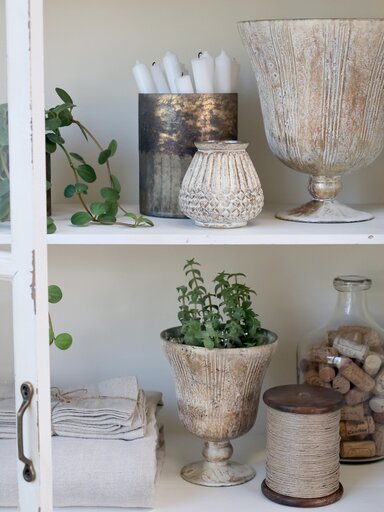 Impressionen zu Chic Antique Windlicht Übertopf mit Goldfaden, Bild 1