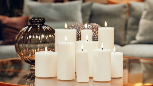 Impressionen zu Deluxe Homeart LED Stumpenkerze Real Flame weiß, Bild 4