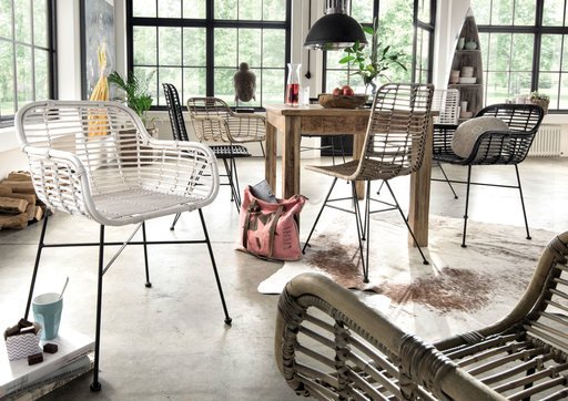 Impressionen zu Faktorei Rattan-Stuhl mit Metall Gestell, Bild 1