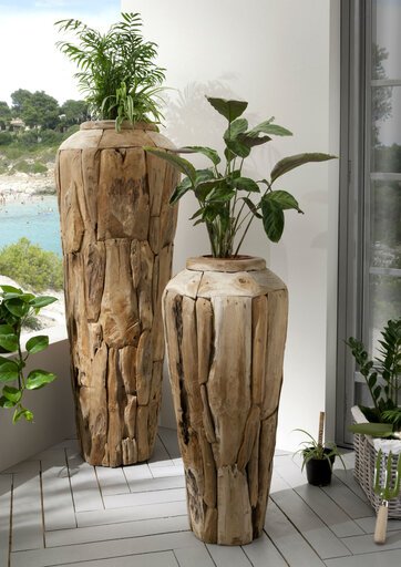Stand-Vase Amphore recyceltes Holz | Faktorei