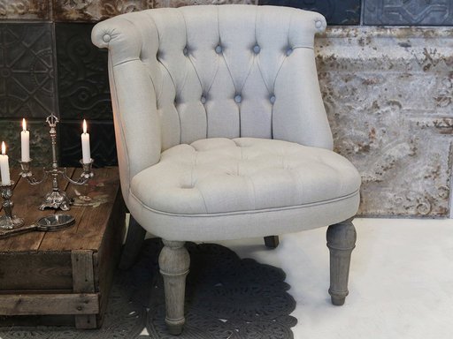 Impressionen zu Chic Antique Franz. Sessel in Leinenstoff, Bild 1