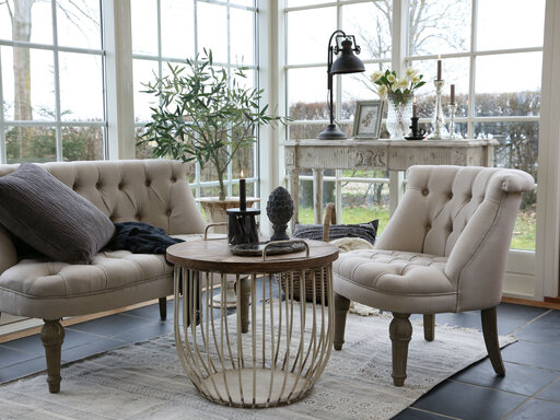 Impressionen zu Chic Antique Franz. Sessel in Leinenstoff, Bild 4