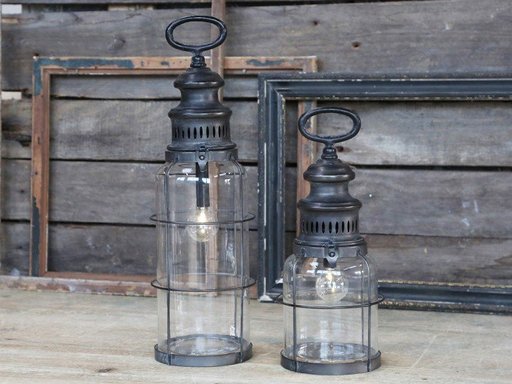 Impressionen zu Chic Antique Französische Stalllaterne mit Timer inklusive Glühbirne, Bild 1