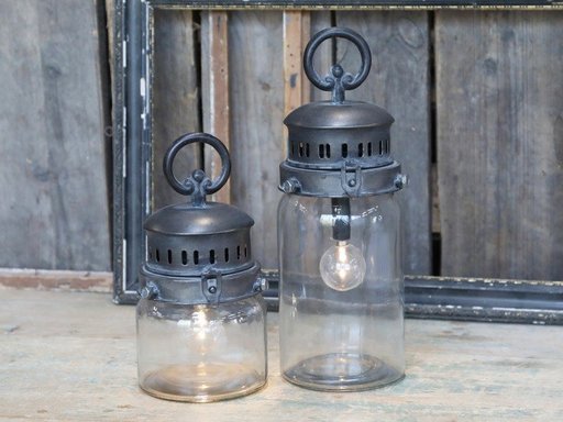 Impressionen zu Chic Antique Französische Stalllaterne inkl. Birne und Timer, Bild 1
