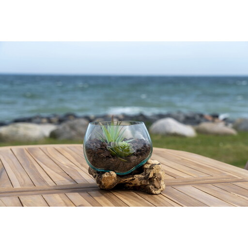 Impressionen zu House Nordic San Marino Waterdrop Teakwurzel mit Glaschale, Bild 1