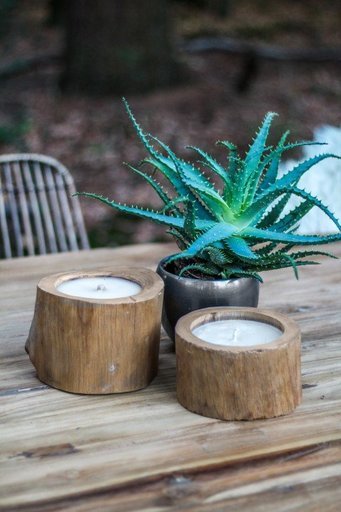 Impressionen zu HSM Collection Naturholz Kerze Teak, Bild 1