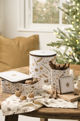 Impressionen zu IB Laursen Gebäckdose Keksdose mit Weihnachtsgewürzen hoch rund, Bild 1