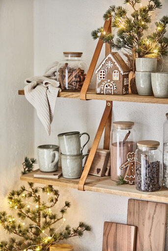 Impressionen zu IB Laursen Keramik Lebkuchenhaus Teelichthaus Stillenat Schneekristall, Bild 2
