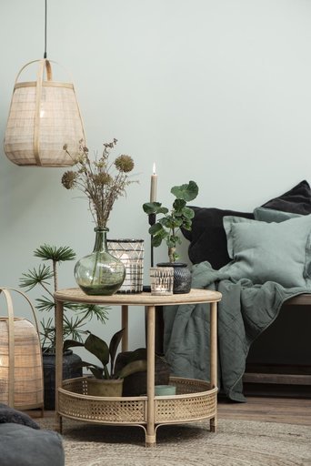 Impressionen zu IB Laursen Runder Rattan Tisch mit Ablage, Bild 1