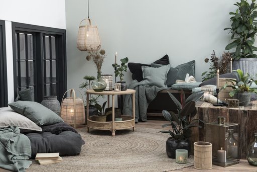 Impressionen zu IB Laursen Runder Rattan Tisch mit Ablage, Bild 3