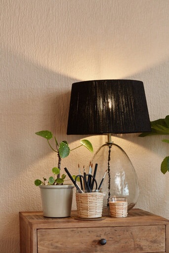 Impressionen zu IB Laursen Tischlampe Kairo Glas mit Juteschirm, Bild 2