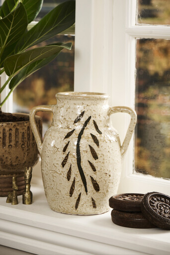 Impressionen zu IB Laursen Vase mit Henkeln Blattmuster Avignon, Bild 1