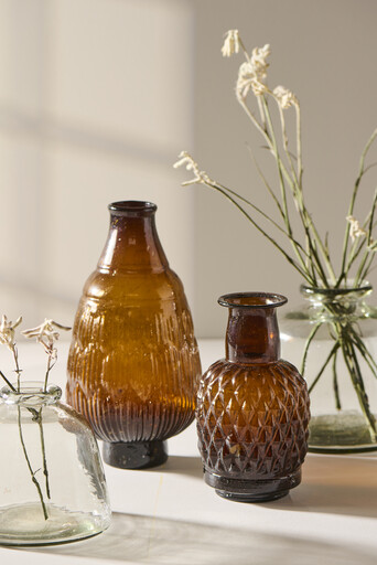 Impressionen zu IB Laursen Vase mit langem Hals Karomuster mundgeblasen, Bild 1