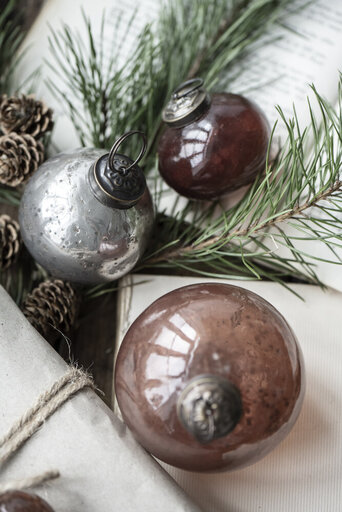 Impressionen zu Ib Laursen Weihnachtskugel bubbled Glas zwiebelförmig, Bild 3