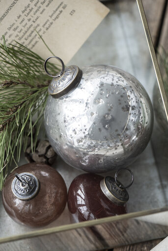 Impressionen zu Ib Laursen Weihnachtskugel bubbled Glas zwiebelförmig, Bild 4