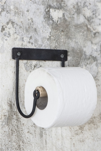 Impressionen zu IB Laursen Toilettenpapierhalter aus Metall mit Holzrolle, Bild 1